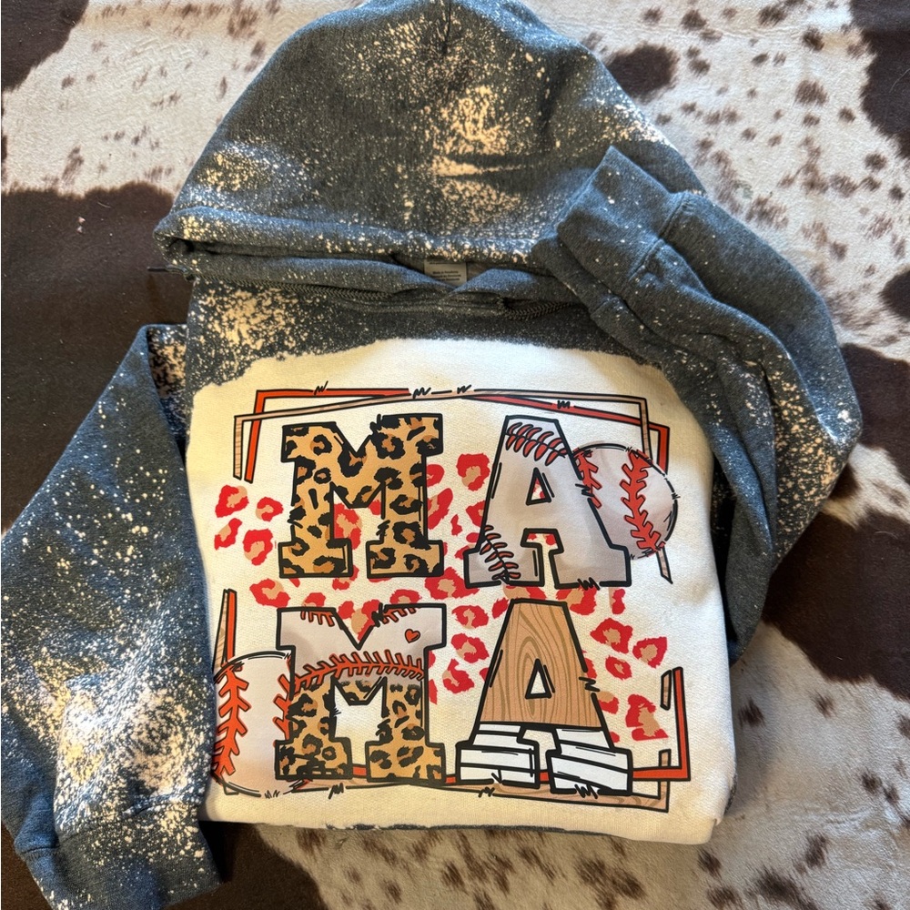 Mama baseball bleached hoodie XL